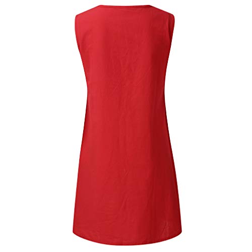 Vestido sin Mangas Ocasional del Bordado Las Mujeres Verano para Verano Boho Playa de Ropa en Oferta Diario Estampados Flores Rectos Casuales Mini Playeros Diarios Gasa Sueltos Señora Pla