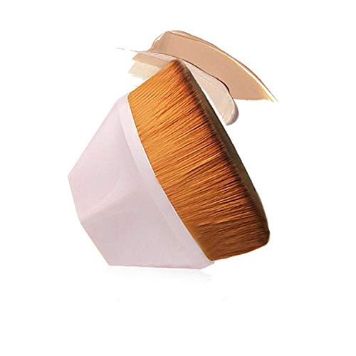 VFJLR 1pcs Foundation Brush BB Cream Pinceles de maquillaje Polvo suelto Cabeza plana Cosmética Maquillaje rápido Herramienta de belleza con tapa a prueba de polvo Rosa