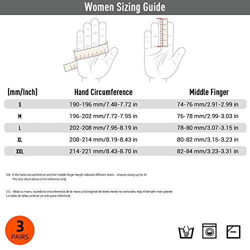 Vgo 3Pares Guantes látex mujer de jardinería y guantes de trabajo de revestimiento con gomaespuma (3Colores, 7/S, RB6013)