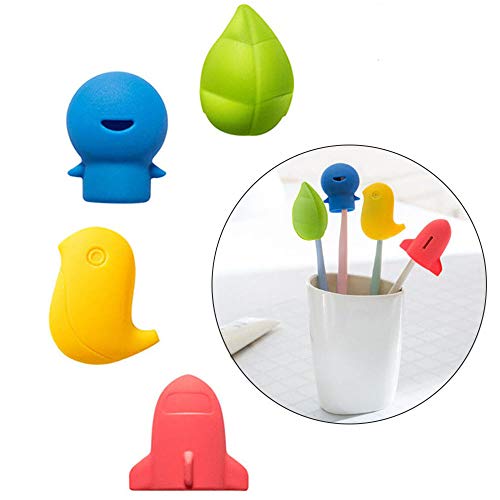 Viajar Cepillo de dientes Cabeza Cubrir,Silicona Antibacteriano Cepillo de dientes Proteger Estuche (juego de 4)
