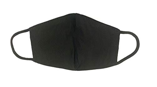 Viannchi- Mascarilla lavable de Mujer, Talla M, color Negro, con aplicación corazón Strass plata, protección de filtración alta, fabricada en España.