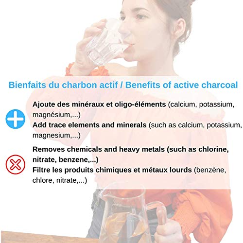 Vibratis Binchotan Orgánico 6x - Carbón Activo Binchotan de Bambú para Purificación de Agua de Grifo en Jarra