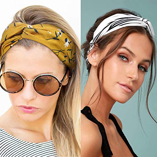 Viccess 24pcs Diademas Mujer Boho Vintage Cintas Pelo Mujer Elasticas Pañuelos Pelo Turbantes para Mujer Cabello Hair Band Accesorios de Pelo Yoga Cabeza Wraps