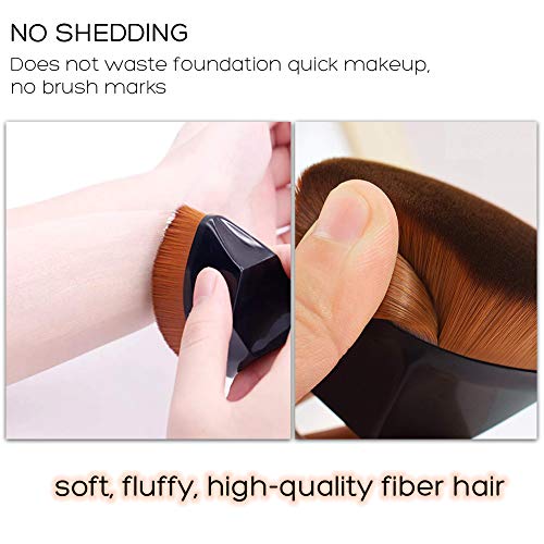 VICKSONGS Brochas Maquillaje, Kabuki Pincel de Maquillaje [60g/Suave y Ligero] Wonder Brush para Mezclar Líquido, Crema, Corrector Premium (Negro)