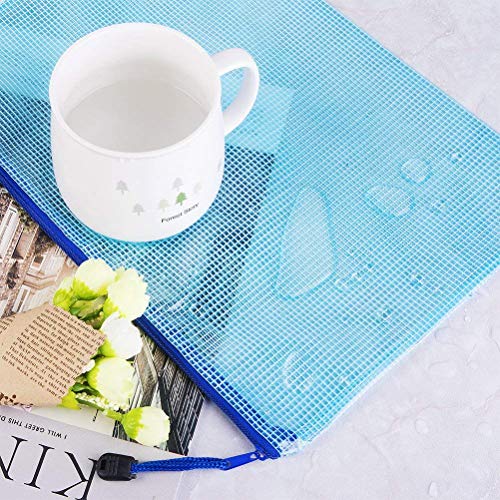 Vicloon Bolsa de Archivo de Cremallera, 10 Pcs A4 Bolsa de Documentos de Plástico de Impermeable 5 Colores, Bolsas de Archivos de Malla para Cosméticos de Oficina Viaje de Tarea Escolar
