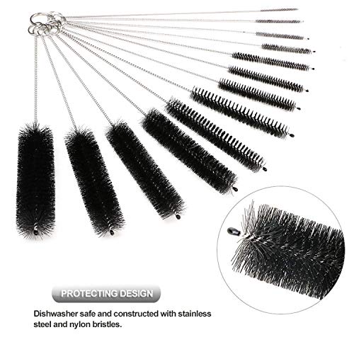 Vicloon Conjunto de 13 Botella de Limpieza Cepillos, Nylon Cepillos de Botella, Tubo Limpieza del Sistema de Cepillo