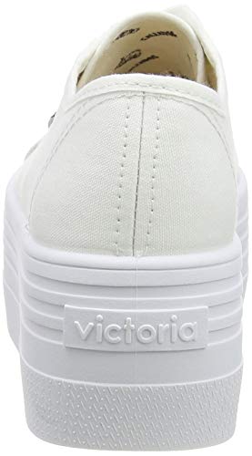 Victoria Barcelona Doble Lona Monocromo, Zapatillas Unisex Adulto, Blanco (Blanco 20), 36 EU