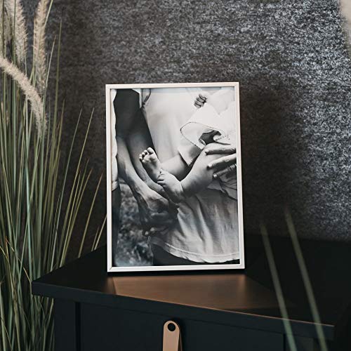 Victoria Collection Marco de Fotos - Moderno Marco de Aluminio para Fotos y Diplomas Tamaño A4 - Ideal para Hogar y Escritorio de Oficina - Vidrio Real Cumpleaños y Navidad