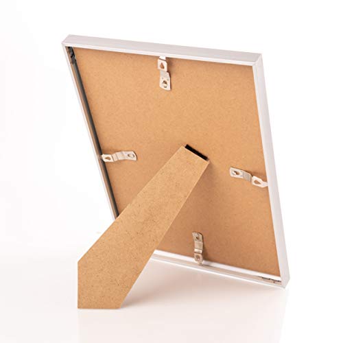 Victoria Collection Marco de Fotos - Moderno Marco de Aluminio para Fotos y Diplomas Tamaño A4 - Ideal para Hogar y Escritorio de Oficina - Vidrio Real Cumpleaños y Navidad