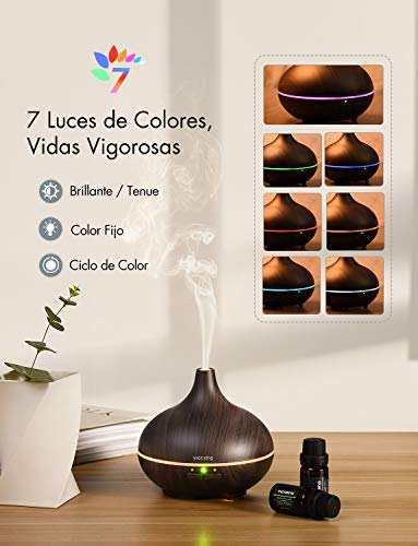 VICTSING Humidificador Aromaterapia Ultrasónico, Difusor de Aceites Esenciales, plasic, Negro