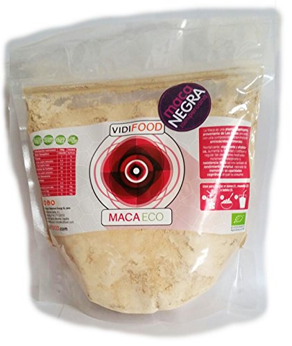 VidiFood Maca Negra ECO en Polvo Superalimento Saludable para Musculación, Recuperación, Aumenta Energía y niveles Hormonales - 1kg