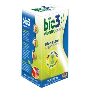 Vientre Plano - con Megaflora 9 (líder del mercado) - La mejor mezcla multiespecie de probióticos altamente eficaz diseñada para el manejo y mantenimiento del equilibrio de la flora intestinal - Además contiene fibras prebióticas e hinojo - Sólo un sobre 