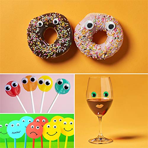 Viesap Autoadhesivo Ojos,1500 Piezas Adhesivos Ojos de Plástico Móviles Manualidades Ojos,Wiggle Wobbly Móviles Ojos para DIY Scrapbooking Artesanía Accesorios de Juguete,Varios Colores y Tamaños.