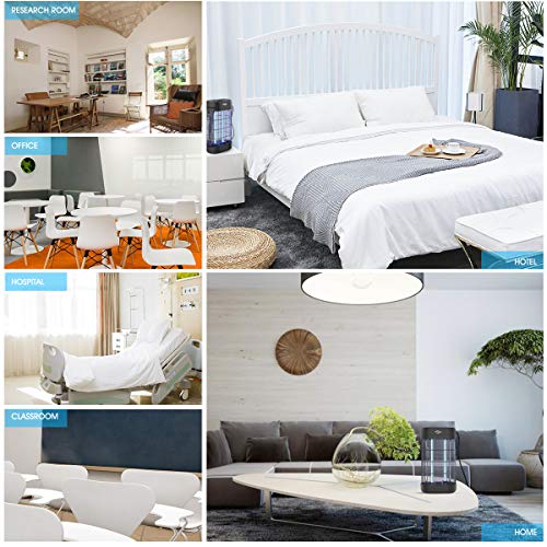 Viflykoo Lámpara Antimosquitos Electrico,Lámpara Anti Mosquitos Destructora de Insectos eléctrica 18W Sin químicos tóxicos,Trampas para Insectos Matamoscas Area efectiva 80㎡ Interior y Jardin