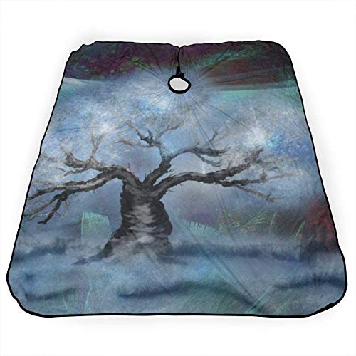 Vigas de árbol y estrellas en efectos especiales Delantal de peluquería profesional personalizado personalizado, mantón de poliéster de 55"X 66", adecuado para peluquería u hogar