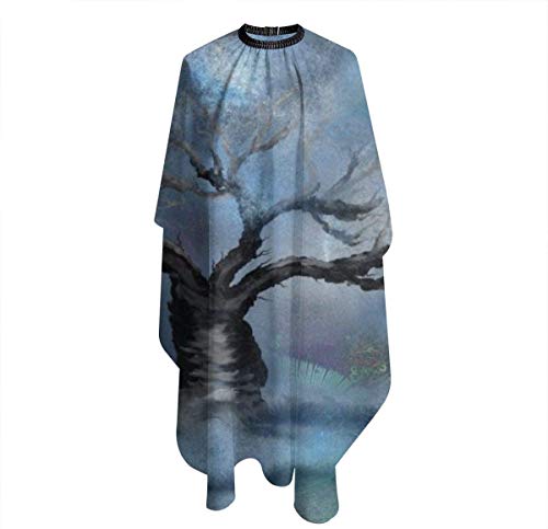 Vigas de árbol y estrellas en efectos especiales Delantal de peluquería profesional personalizado personalizado, mantón de poliéster de 55"X 66", adecuado para peluquería u hogar