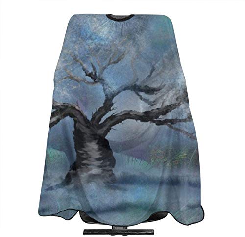 Vigas de árbol y estrellas en efectos especiales Delantal de peluquería profesional personalizado personalizado, mantón de poliéster de 55"X 66", adecuado para peluquería u hogar