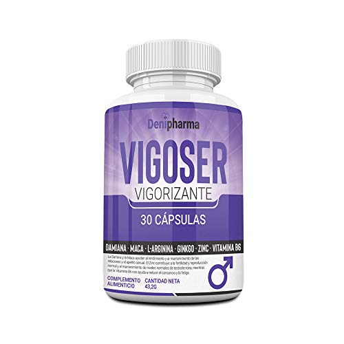 VIGOSER · Potenciador nº 1 · 1 bote 30 cápsulas para hombre - con Damiana, L-Arginina, Ginkgo biloba, Zinc y Vitaminas