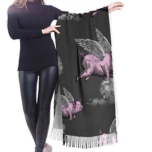 Vikimen Wrap Shawl Scarves Bufanda Fringe Scarf When Pigs Fly Large Soft Cashmere Shawl Wrap Scarf For Woman
