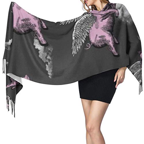 Vikimen Wrap Shawl Scarves Bufanda Fringe Scarf When Pigs Fly Large Soft Cashmere Shawl Wrap Scarf For Woman