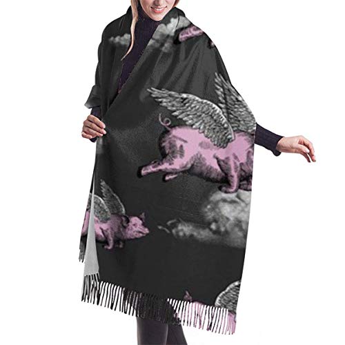 Vikimen Wrap Shawl Scarves Bufanda Fringe Scarf When Pigs Fly Large Soft Cashmere Shawl Wrap Scarf For Woman
