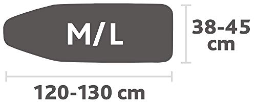 Vileda Total Reflect - Funda de Planchar Metálica, Refleja el Vapor sobre la Ropa, para un Planchado Extra Rápido, Ajustable, color Gris, 120–130 x 38-45cm