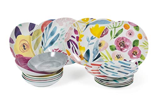 Villa d'Este Home Tivoli 2195333 - Acuarela de mesa de porcelana, 18 unidades