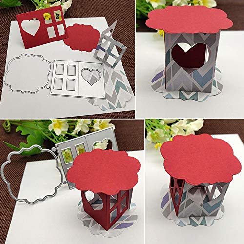 VINFUTUR 2pcs Troqueles Caja Scrapbooking Troqueles Corte Metal Plantillas Troquelado Scrapbook para Caja Regalo Álbum Recorte DIY Papel Artesanía Manualidad