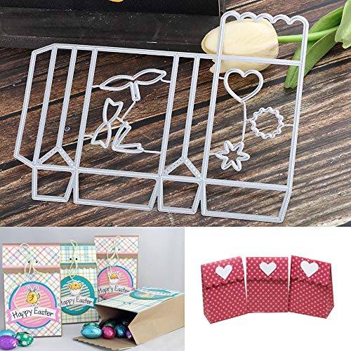 VINFUTUR 2pcs Troqueles Scrapbooking Cajas Regalo Dulce Troqueles Corte Metal Plantillas Troquelado Dies para Cajas Álbum Recorte Artesanía Papel DIY Manualidad