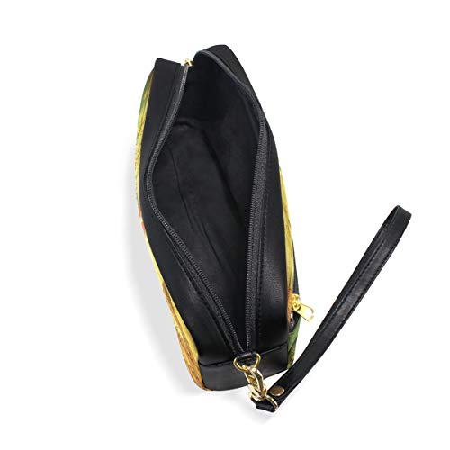 Vintage Textured Collage Of Iconic Symbols Lond Portátil PU Estuche de lápices de cuero Bolígrafos escolares Bolso fijo Estuche de gran capacidad Maquillaje Bolsa de cosméticos