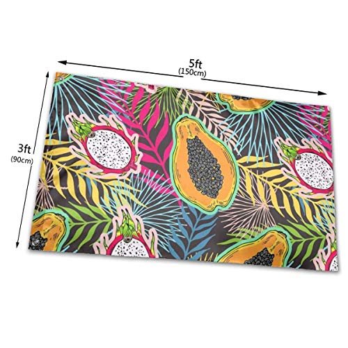 Viplili Banderas Pitaya, Papaya Decorative Garden Flags, Outdoor Artificial Flag for Home, Garden Yard Decorations 3x5 Ft