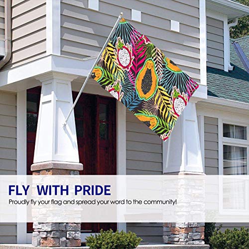 Viplili Banderas Pitaya, Papaya Decorative Garden Flags, Outdoor Artificial Flag for Home, Garden Yard Decorations 3x5 Ft