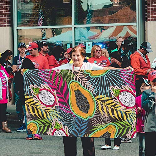 Viplili Banderas Pitaya, Papaya Decorative Garden Flags, Outdoor Artificial Flag for Home, Garden Yard Decorations 3x5 Ft