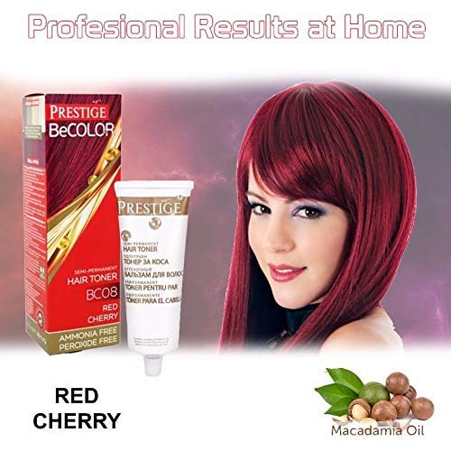 Vips Prestige - BeColor Tinte Semi Permanente Color Rojo Cereza BC08, Sin Amoniaco Sin Peroxide