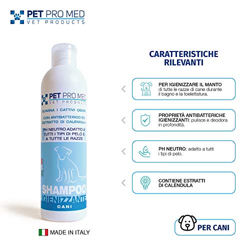 VIROSAC 140110 - Champú higienizante y Antibacteriano Pet Pro Med, 250 ml, con extracto de caléndula