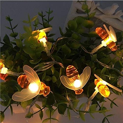 Viste Decoraciones de Halloween, 2M10LED Abeja linda de Halloween decoración, alfabeto Luz de Navidad Decoración for Halloween Scary Halloween Party Decoration al aire libre Celebración de días festiv
