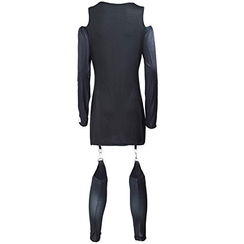 VISZC Traje de Esqueleto Adulto, Las Mujeres se Visten Esqueleto Atractivo, Damas Body, la impresión de los cráneos de Halloween Cosplay Traje S