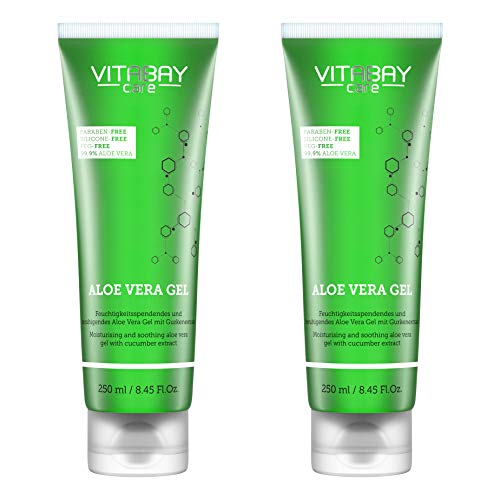 Vitabay - Gel 99.9 % de aloe vera y extracto de pepino, hidratante y calmante
