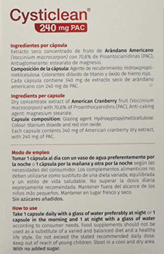 Vitagreen Cysticlean 153903.0 Prevención y Tratamiento de la Cistitis 240 mg 60 Cápsulas