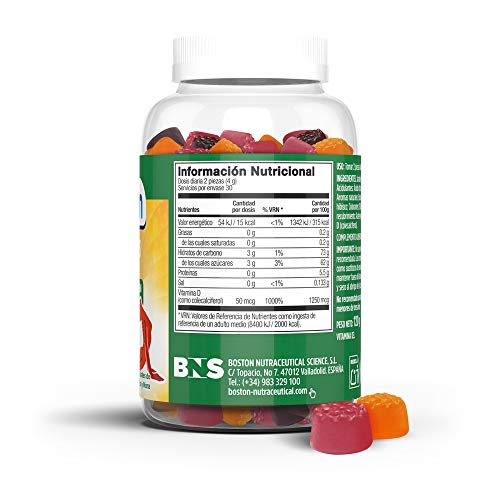 VITALDIN Vitamina D3 gummies - 2.000 IU por dosis diaria - 60 gominolas (suministro para 1 mes); sabor a Frutas - Vitamina D para Sistema Inmunitario & Huesos - Sin Gluten - Apto para Niños & Adultos
