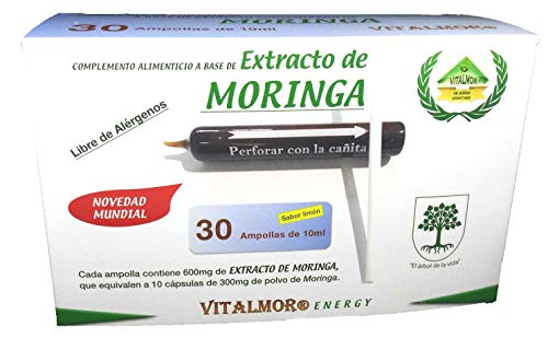 VITALMOR EXTRACTO CONCETRADO DE MORINGA, con todos los Aminoácidos Esenciales en 30 Ampollas bebibles. Tratamiento para 30 días.