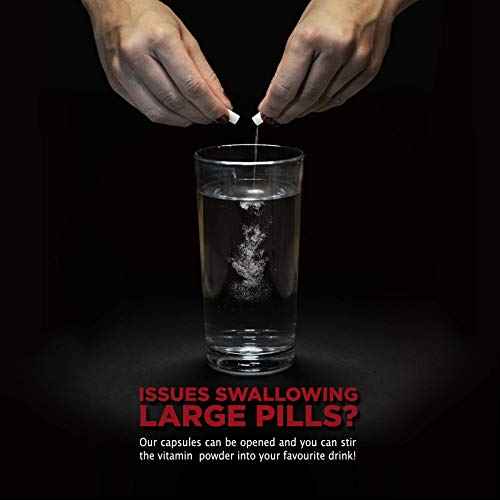 Vitamina B5 500 mg Ácido Pantoténico Cápsulas – 100 pzas (3+ Meses de provisión) de Cápsulas de Desintegración Rápida, cada una con 500mg de polvo de Ácido Pantoténico de Calidad Premium