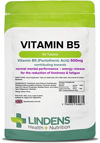 Vitamina B5 500mg 90 Tabletas (ácido pantoténico)