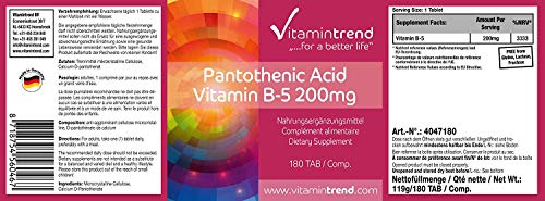 Vitamina B5 – Ácido pantoténico – Tratamiento para 6 meses