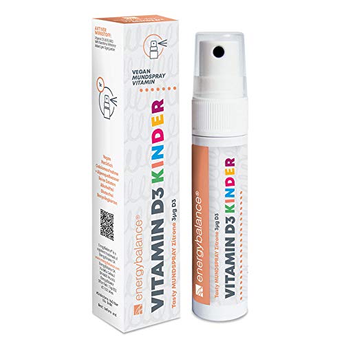 Vitamina D3 Spray para niños - Tasty Lemon - 3µg - Vegan - Sin alcohol - Sin gluten - 185 sprays - EnergyBalance