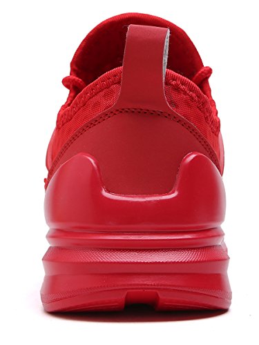 VITIKE Ashion Zapatos de Entrenamiento Para Hombre Malla Respirable Zapatillas Aptitud Talla Extra Ligero Deportes Zapatos Para Correr(EU45-Rojo)