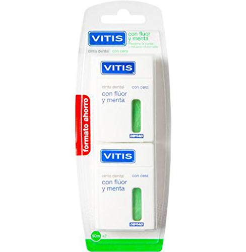 Vitis Cinta Dental con Flúor y Menta - 50 m x 2