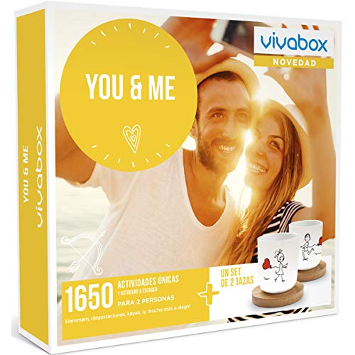 VIVABOX Caja Regalo-You & ME-1.650 Actividades. Incluye: un Juego de 2 Tazas Originales con Platos de Madera