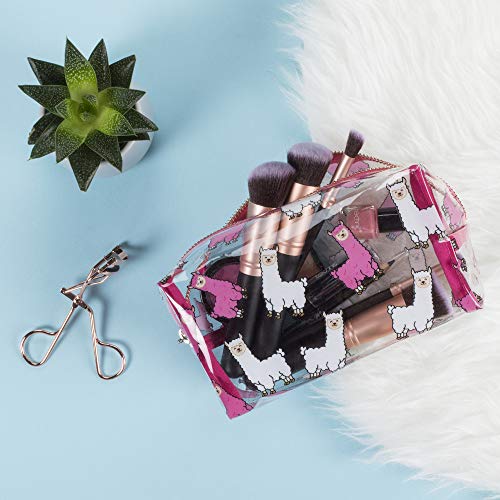 Vivid Hue - Bolsa de maquillaje transparente para mujer, bolsa de cosméticos grande, PVC, bolsa de viaje