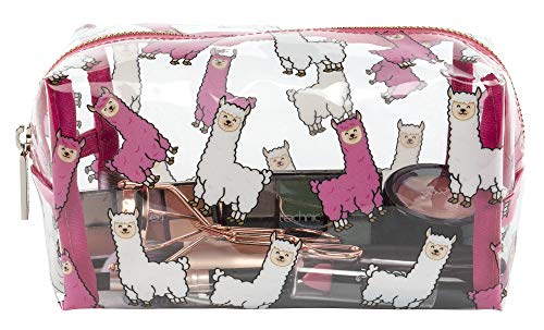 Vivid Hue - Bolsa de maquillaje transparente para mujer, bolsa de cosméticos grande, PVC, bolsa de viaje